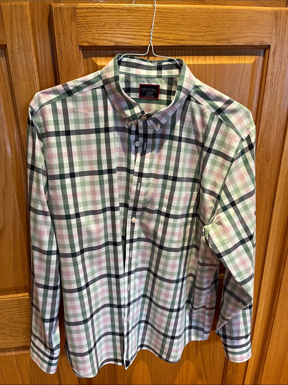 UNTUCKit Plaid Button-Down Shirt in Pink, Green & Black